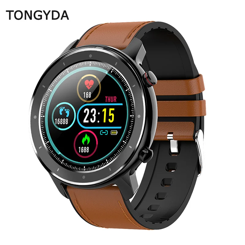 

TONGYDA Smart Watch Waterproof Men Smartwatch Round Screen Heart Rate Pedometer Call Message Reminder Smart Activity Tracker