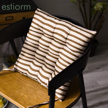 

40x40cm desk chair cushion striped seat cushions dinning chair pads polyester fiber office chair cushion with ties for butt pain