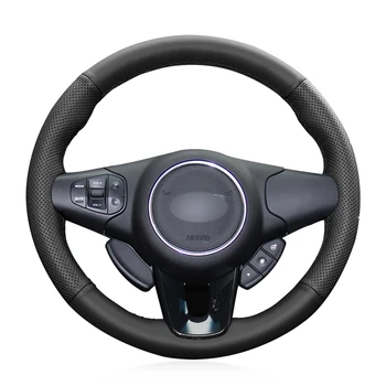 

Hand-stitched Black Artificial Leather Anti-slip Soft Car Steering Wheel Cover for Kia Carens 2013 2014 2015 2016 2017 2018 2019