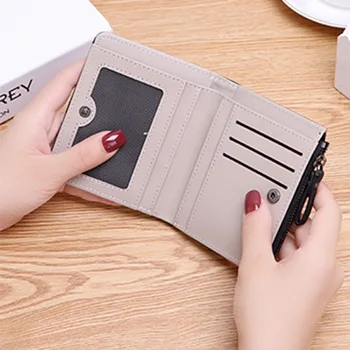 

Fashion Wallet Bird Embroidery Zipper Hasp Short Purse Leather Card Holder Women Wallets 11.5*1.5*9CM