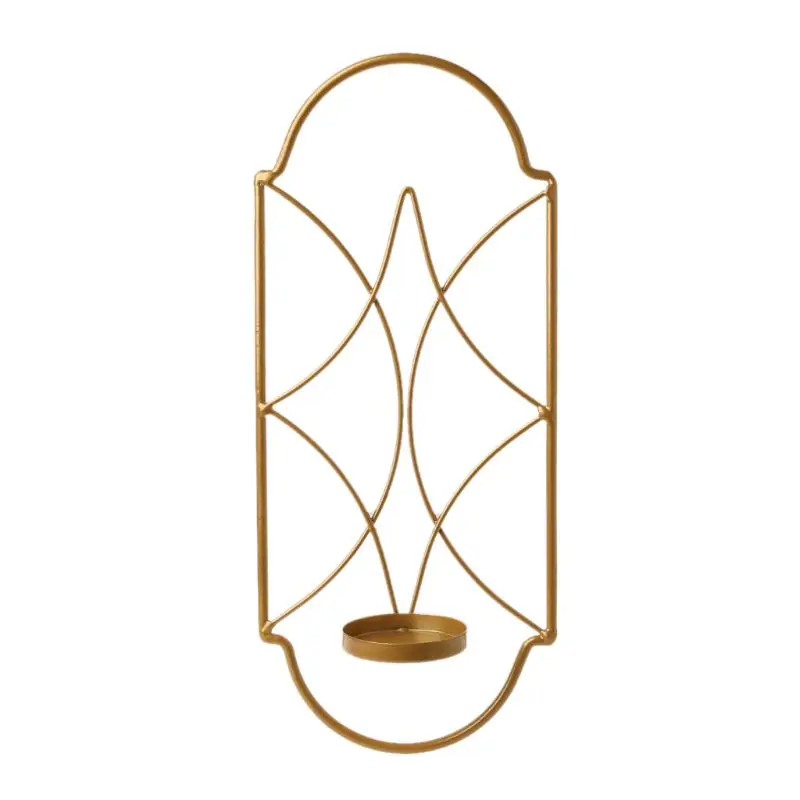 Металлический Железный подсвечник в скандинавском стиле, настенный светильник, подсвечник, домашний декор - Цвет: Gold