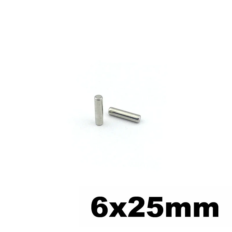 

Micro Precision Magnet Cylinder Diameter 6 0.236'' Small Round Disc 6x25 mm Sensor Mini Magnets Teaching Study 50pcs