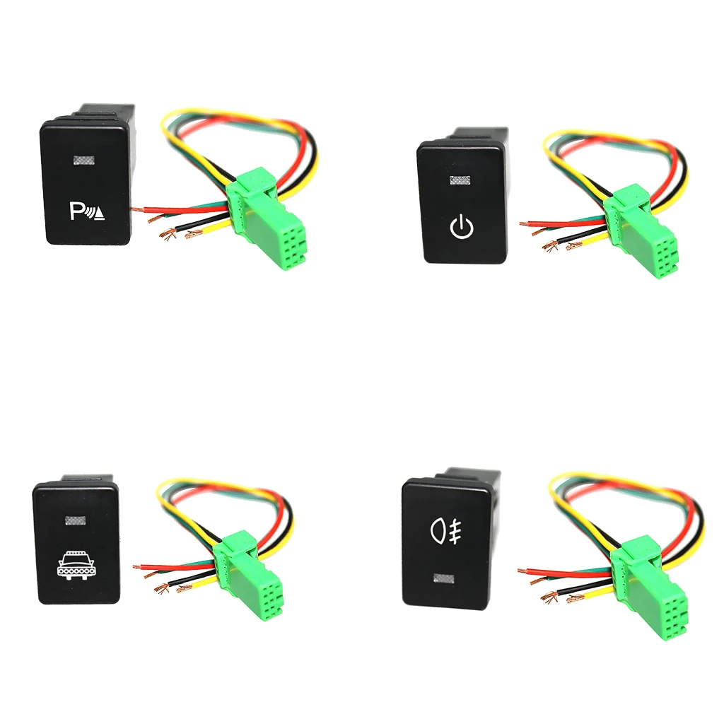 4x Push Rocker Button Switch White LED Headlight & Parking Light For Toyota 4Runner 2010- 4x Push Rocker Button Switch White LED Headlight & Parking Light For Toyota 4Runner 2010-