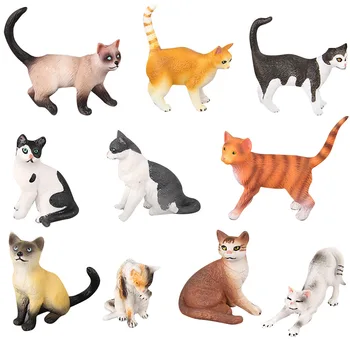 

10 Pcs Simulation Cat Toys Kids Childrens Pet Model Figure Animal Plastic Action Figures Funny Toy Gift Doll Home Decor Cats