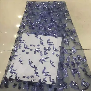 

Nigerian Lace Fabric 2019 High Quality Lace African Tulle Lace With Sequins Nigerian French Latest African Lace