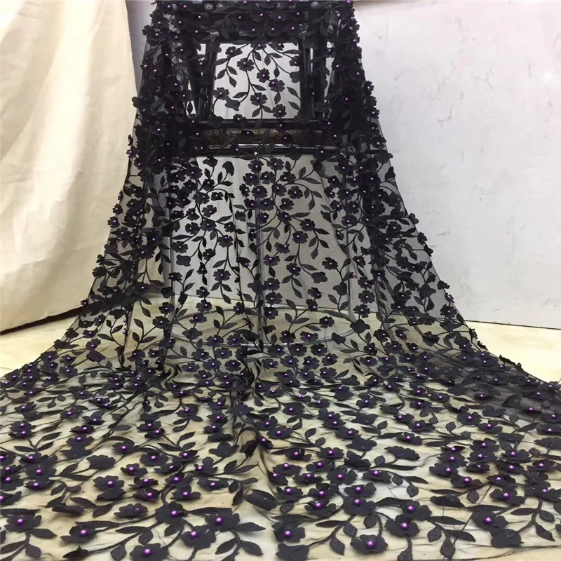 Последние бусы французская нигерийская кружевная ткань высокого качества французский вышитый тюль африканская 3d кружевная ткань свадебное платье