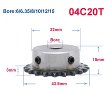 1 шт. 04C 20 зубцов-40 зубьев цепи отверстие шестерни 6-15 мм промышленные звездочки колеса с верхней проволокой