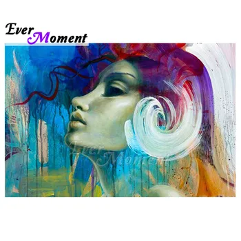 

Ever Moment 3D Artistic Wall Decor Modern Style Handmade Accessories Woman Portrait Full Diamond Painting Cross Stitch 5L619