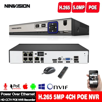 

H.265 CCTV PoE NVR 4CH 5MP 8CH 5MP IEE802.3af 48V PoE CCTV Video Recorder For H.265 H.264 IP Camera PoE