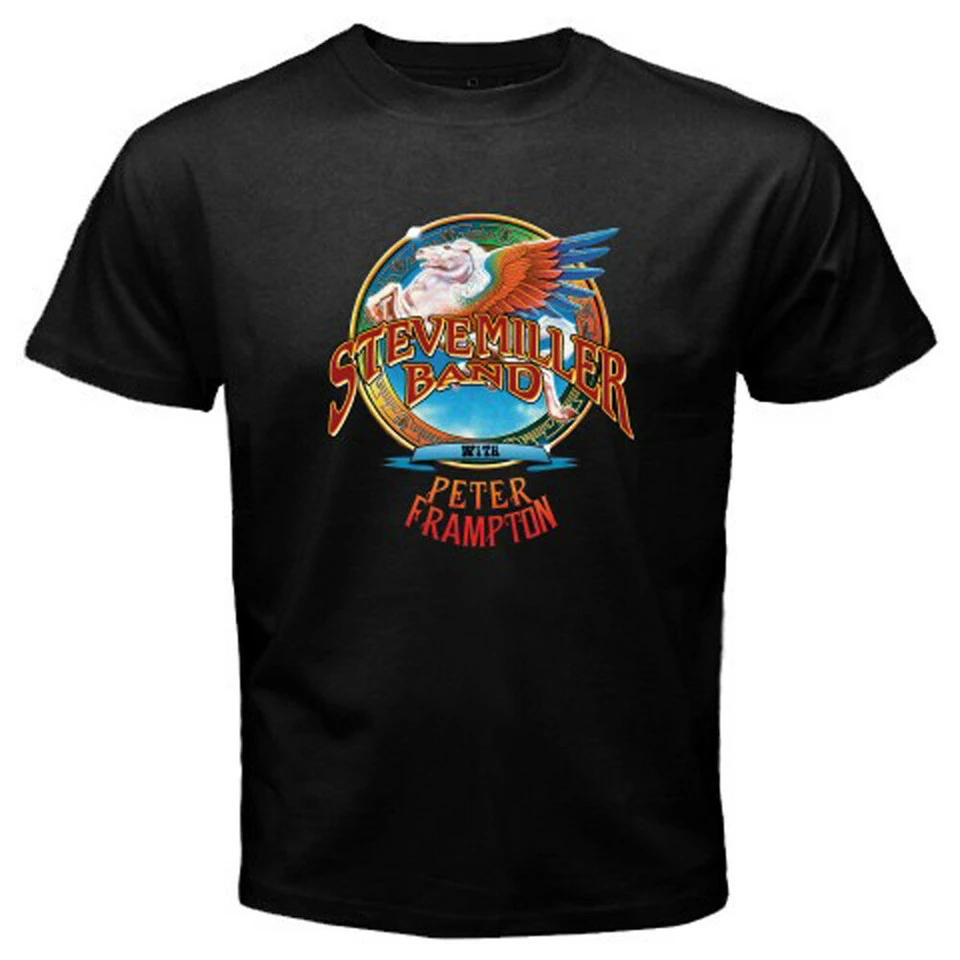 New Steve Miller Band With Peter Frampton Men'S Black T-Shirt Size S To 3Xl Customize Tee Shirt |