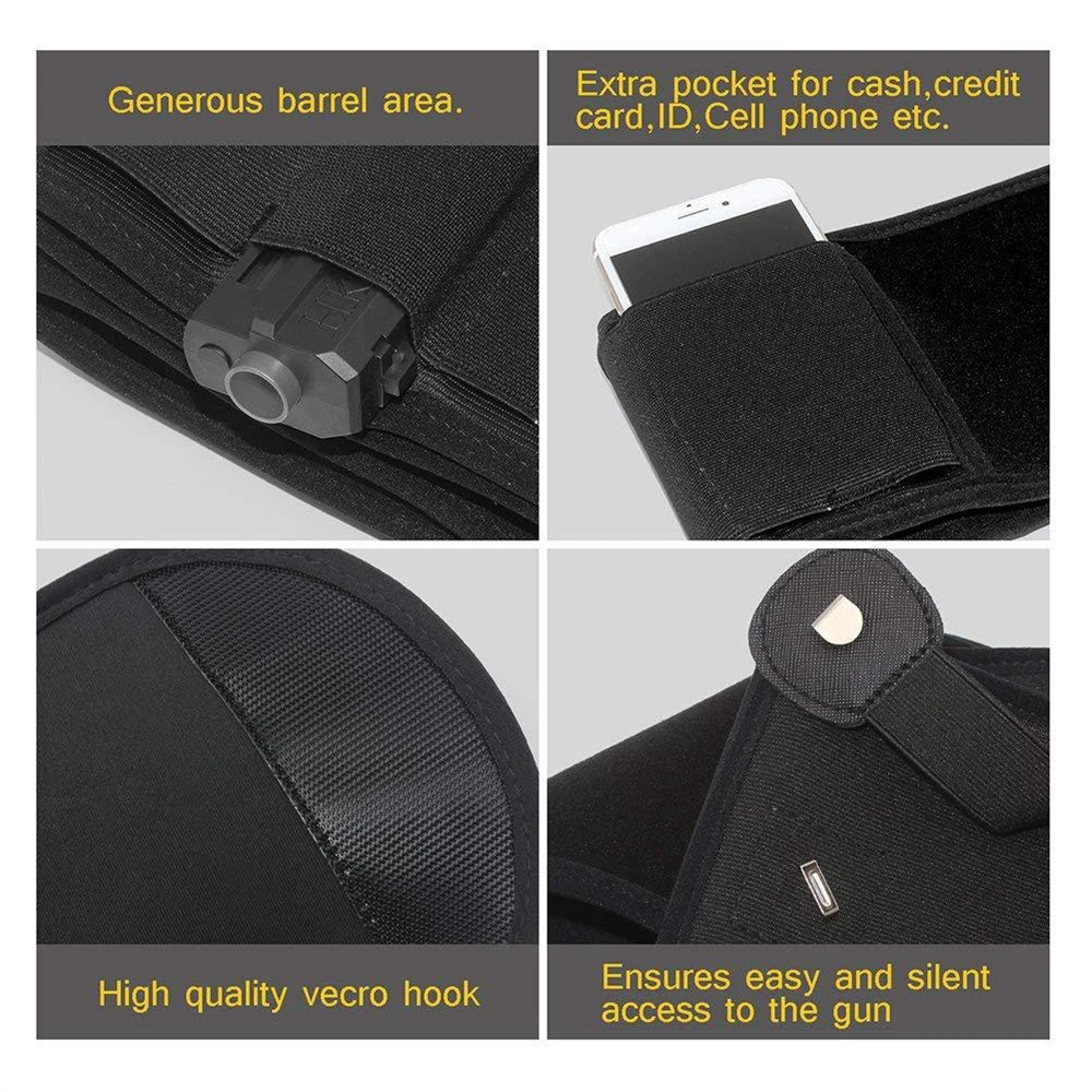 Pistola de Cintura Cinto para Glock Case Tático Belly Coldre Invisível Cinto Bolsa Escondido Transportar Elástico Telefone Caça Revista Gun 7 coldre invisível cinto saco escondido transportar elástico