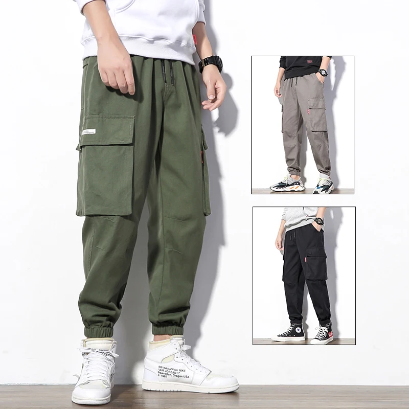 

Plus Size Men Cargo Pants Multi Pocket Casual Men big pocket trousers Overall Cotton Pants Male Long Baggy Large Trouser