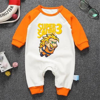 

High Quality Printing Newborn Boys Girls Super Mario Costume Rompers Infant Baby Cotton Long Sleeve Autumn Jumpsuit