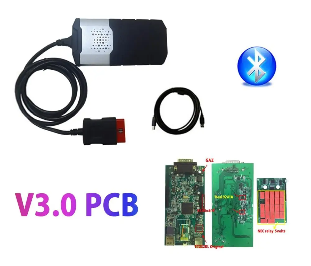 V3.0 MetalBox BT Лучшая V3.0 печатная плата с Bluetooth VD DS150E CDP Pro Plus. R0 с ключом для автомобиля delphis грузовик obd obd2 сканер инструмент - Цвет: V3.0 MetalBox BT