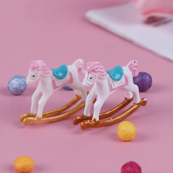 

1:12 Dollhouse Miniature Wooden Rocking Horse Chair Nursery Room Furniture Doll House Accessories Toys for Children