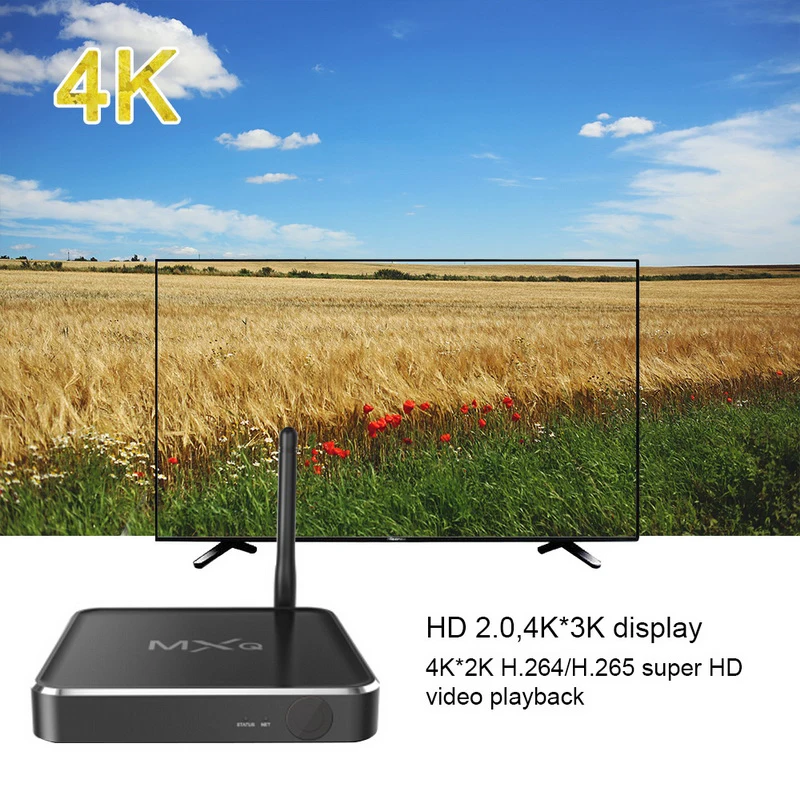 MXQ ТВ приставка Android 7,0 приставка 2GB DDRIII 16GB EMMC Flash Поддержка 4K* 2K HD 2,4G/5G WiFi Смарт ТВ приставка