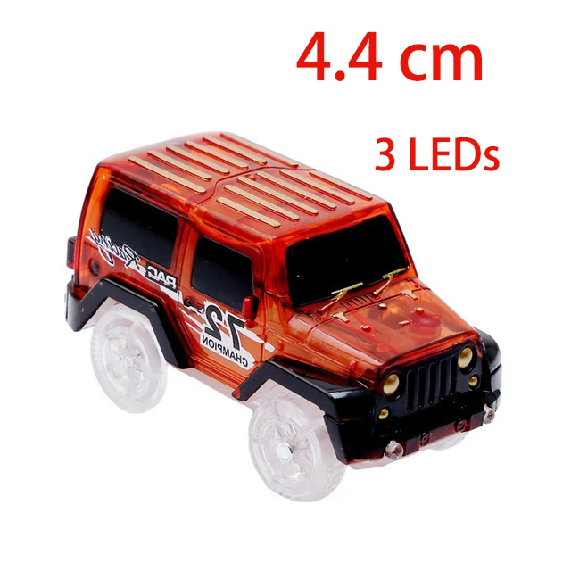 4.4-5.4cm Magic Electronics LED Car Toys With Flashing Lights Educational Toys For Children Birthday Xmas Gift Play With Tracks 34