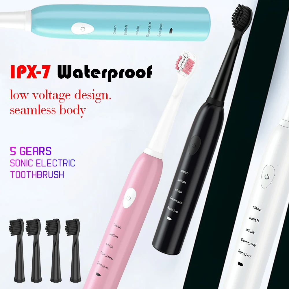 

Powerful Electric Rechargeable Toothbrush 41000time/min Ultrasonic Washable Electronic Whitening Waterproof Sonic Teeth Brush