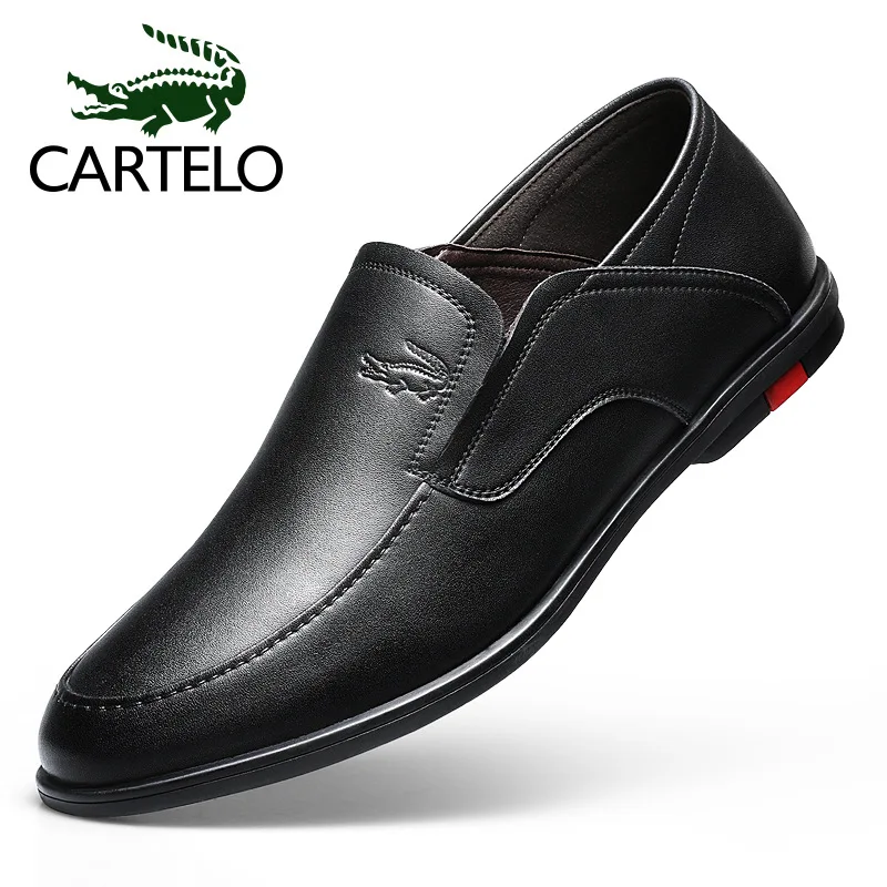 

CARTELO Business Formal Wear Foot Covering Leather Shoes Men's Spring Casual Loafers Slip-on MEN'S SHOES Lazy Shoe