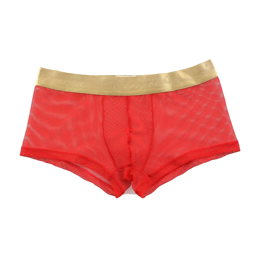 

Men's Underwear Sexy Transparent men's boxer See Through Shorts Hot Lip Print men's underpants ropa interior hombre