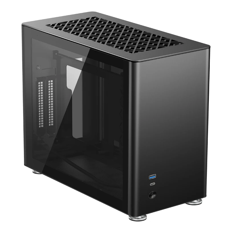 JONSBO A4 Ver1.1 ITX USB3.1 Gen2 type-C Мини-шасси из чистого алюминия для компьютера - Цвет: Black