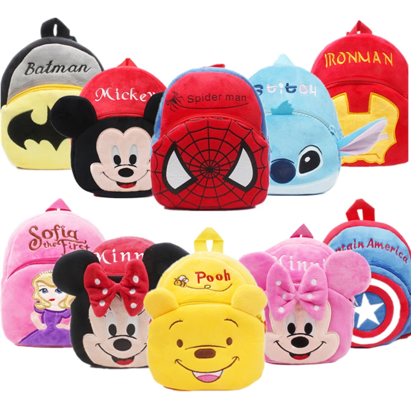 

Disney cartoon plush toy backpack Mickey Mouse Minnie Winnie the Pooh Avenger image backpack children kindergarten bag