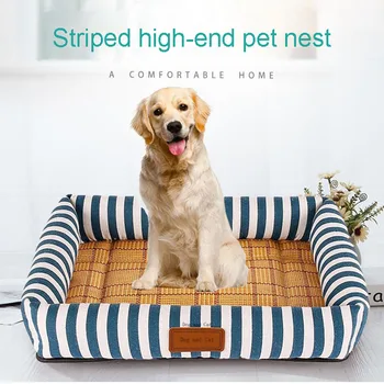 

New Four Seasons Universal Pet Bed Mat Nest Linen Breathable Kennel Cat Nest Rattan PP Cotton Breathable Soft Small and medium