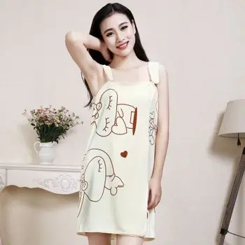 

Towel Robes for women Bath Wearable Towel Dress Girls Women Sexy button anti-shedding super absorbent bath skirt pajamas towel