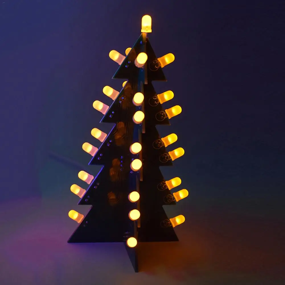 DIY звезда мигающий 3D светодиодный Декор Рождественская елка электронный Обучающий набор подарки красочные-Горячие