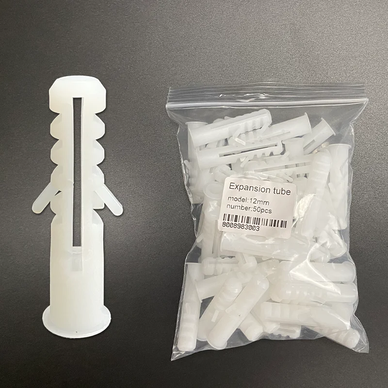20/30/50pcs M6 M8 M10 M12 Ribbed Plastic Anchor Wall Plastic Expansion Pipe Tube Wall Plugs For Self-tapping Screws