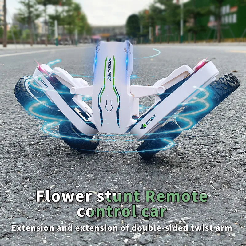 rc car with camera 1:18 Rolling Two-sided Car Toys New Four-wheel Drive RC Stunt car 360° Rotating Flowering Car pink remote control car