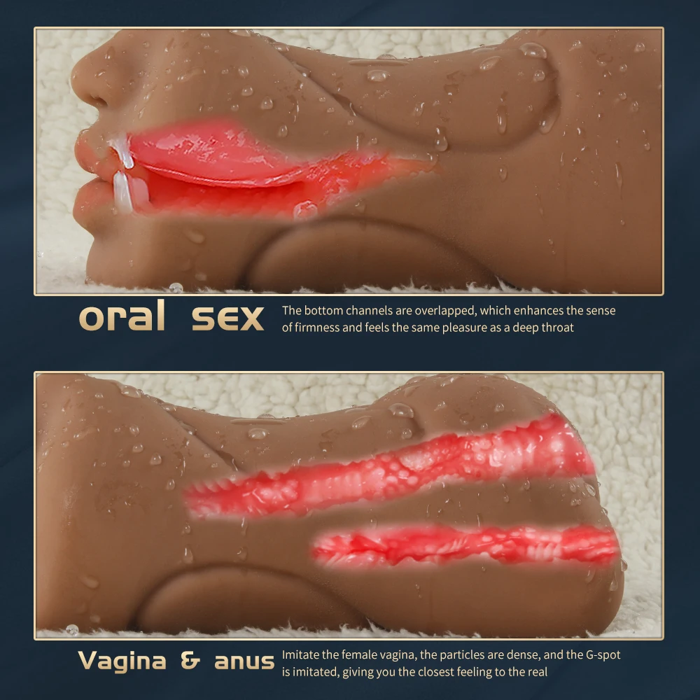 Realistic Throat Oral With Tongue Male Penis Masturbators Vagina Anal Blowjob Toy for Adult Men Pussy Pocket Erotic Sex Machine 5