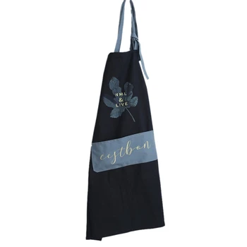 

JEYL Nordic Wind Cotton Apron Coffee Shops and Restaurant Work Apron Kitchen Cooking Baking Aprons for Woman Man Bib