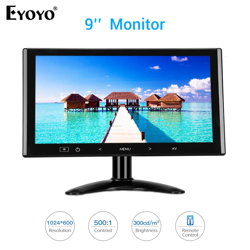 

Eyoyo EM09K 9" 1024X600 LCD Mini Computer TV Display CCTV Security Surveillance Screen hdmi lcd monitors with HDMI VGA Pantalla