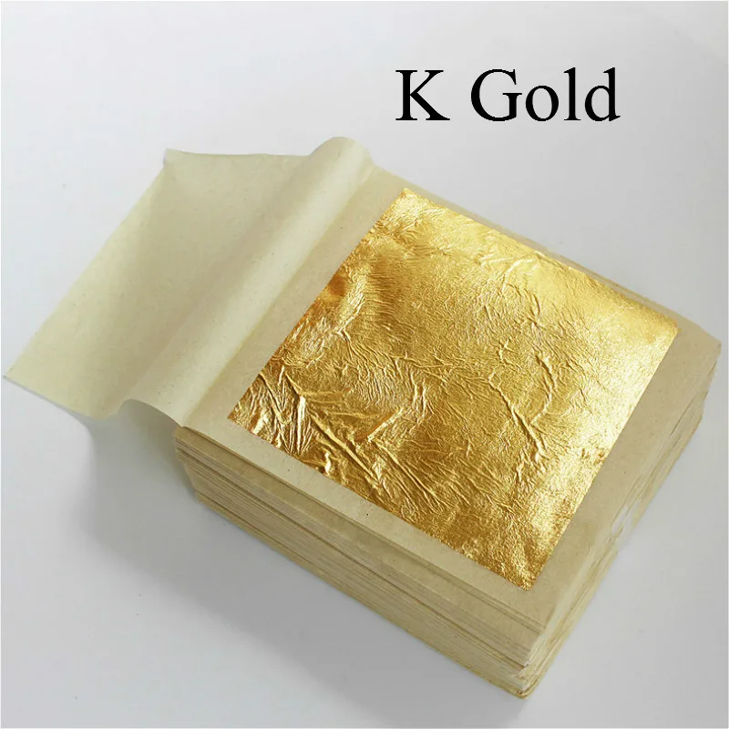 20 piezas de 8x8cm, hoja para dorar, muebles, decoración de pared, manualidades, dorado puro brillante