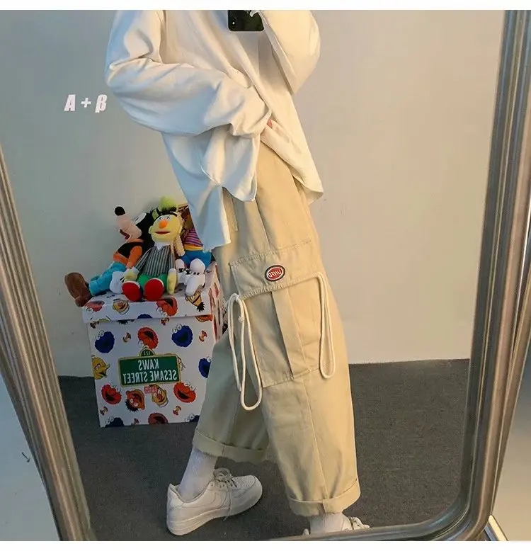 coreano solto calças retas streetwear hip hop pantalon hombre 2022