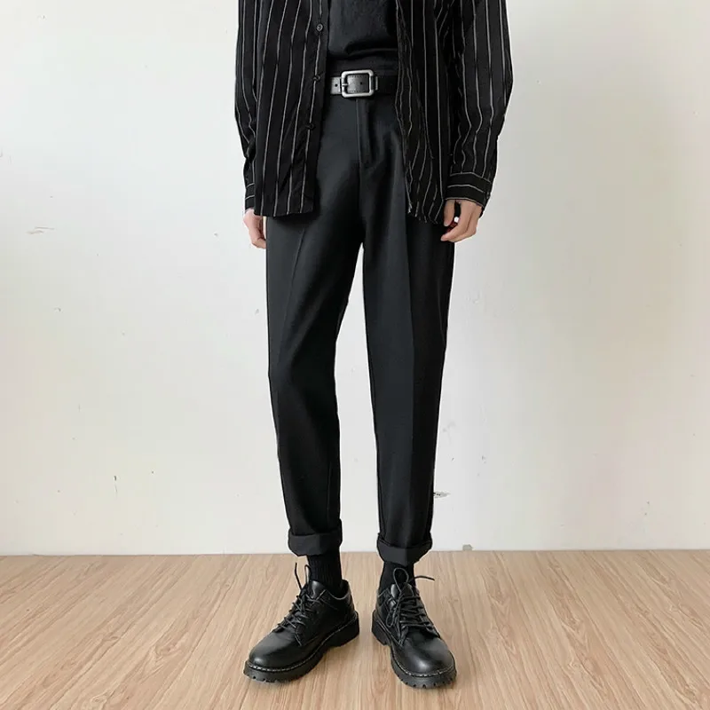 Calças de Estilo Design de Negócios Lazer Masculino Ocidental Calças Masculinas Casuais Formal Moda Algodão Fino Ajuste Terno M-2xl