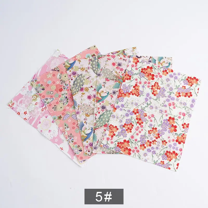 5 5pcs 20X25cm 20 см x 25 см японский стиль хлопок печатных Лоскутная Ткань для шитья кукол и DIY ручной работы материал TJ1009 - Цвет: 5 5pcs 20X25cm