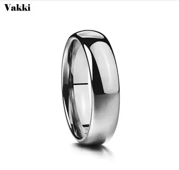

VAKKI Men's Rings 6MM Wedding Engagement Band Tungsten Carbide Ring Trendy Male Band Ring Jewelry USA Size 7-12