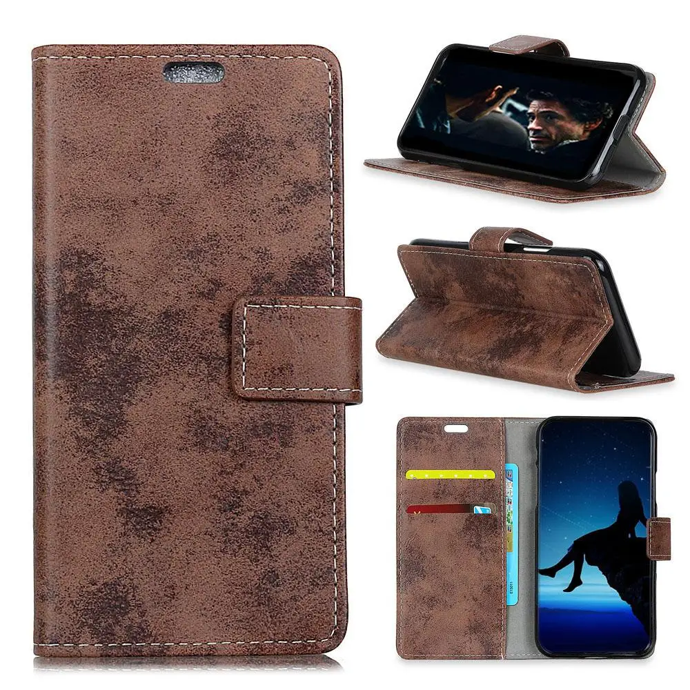 brown Для Kyocera Kantan Sumaho(705KC) Ретро кожаный защитный чехол для телефона с карточным кронштейном - Цвет: brown