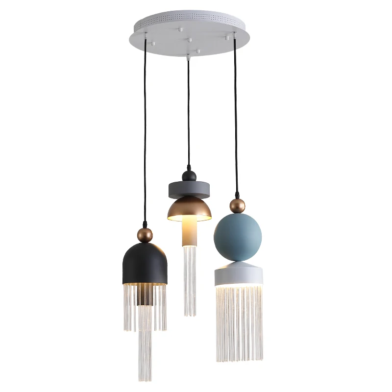 

Nordic Postmodernism Style Simple Led Restaurant Bar Macarons Aluminum Pendant Lamp New Design Iron Art Bedroom Hanging Lamp