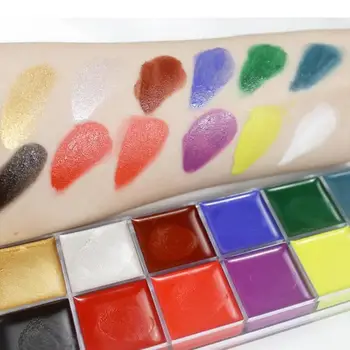 

12 Colors Non Toxic Face Body Art Painting Body Safe Water Paint Oil Tattoo Makeup Cosmetic Bodypainting Halloween Party Kids