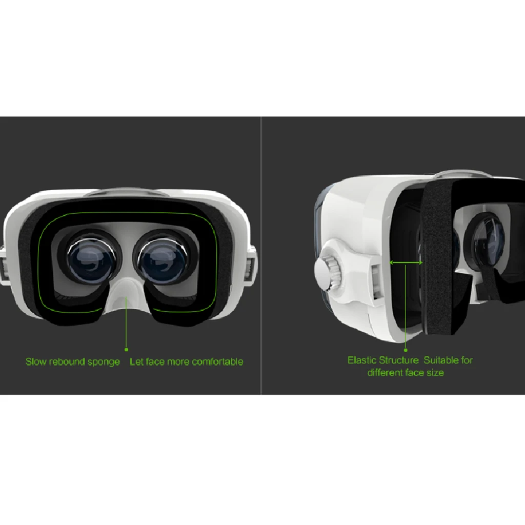3D VR Headset Glasses VR Virtual Reality Mobile Phone Bluetooth Remote Controller 3D Movies Games Headset DIY White/Black