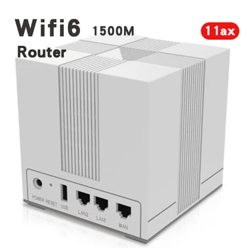 

Mesh Wifi6 Router 802.11ax MU-MIMO Dual-Band 2.4G+5G wireless router Wifi Signal Amplifier Gigabits Ethernet Adapter up to 1500M