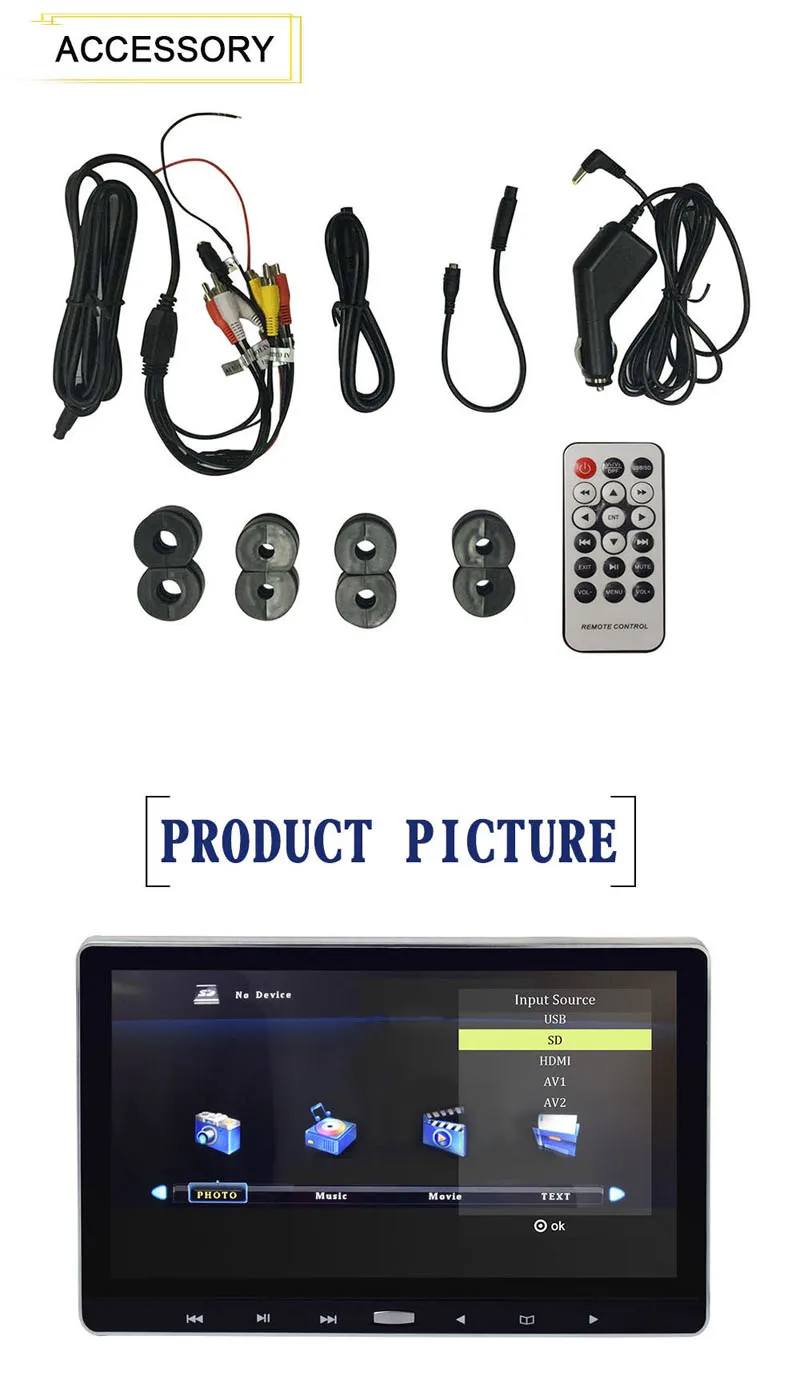 2 шт. 11,6 дюймов Автомобильный подголовник MP5 Монитор ips сенсорный FHD 1080P Автомобильный головной экран USB/SD/IR/FM передатчик/HDMI/динамик MP5 плеер