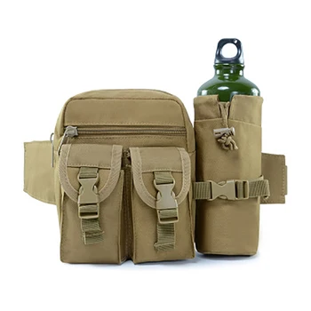 

Outdoor Travel Waist Packs With Bottle Set Camouflage Waterproof Multifunction Waist Bags Military Bag Zipper Phone Bag
