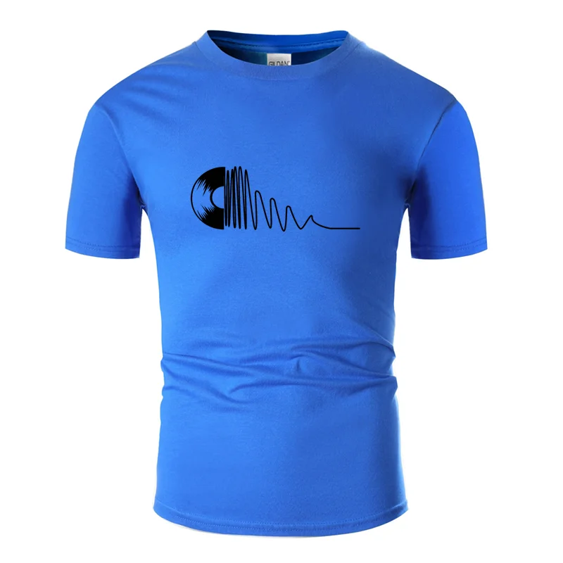 Новое поступление, футболка Comical records music love wave, черная, большой размер S~ 5xl, Мужская футболка для отдыха, фитнес-футболка со слоганом, топы