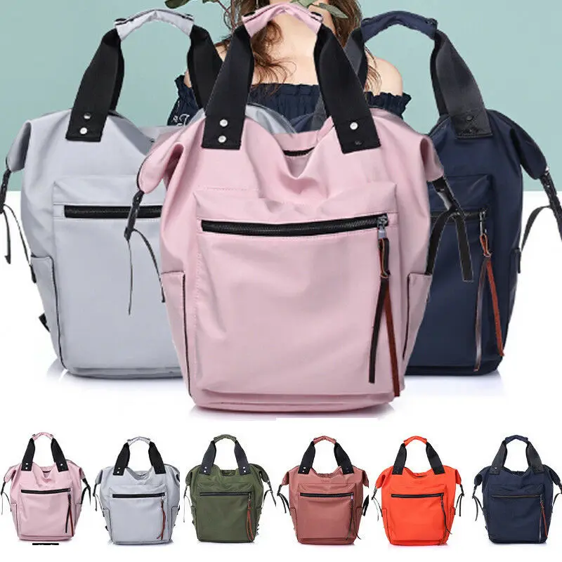 Mochila de nailon multifunción para mujer, mochila para ordenador portátil, escolar