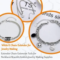 Extension torsadée en acier inoxydable JOperfecJOExtension T64.pour bricolage, collier et bracelet, accessoires de bijoux, 50mm, 70mm, 50 pièces 3