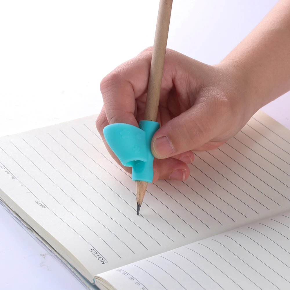 1/3Pc New Arrival Pencil Grasp Orthodontic Quality Siliconehold Pen Device Child Student Corrected Pencil Grip Loop Color Random